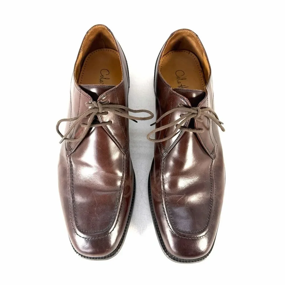 Cole Haan Eaton C07138 Apron Lace Up Oxfords Moc Toe Brown shoes Men's 10.5 M